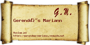 Gerendás Mariann névjegykártya